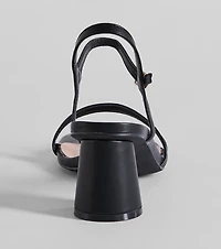 Total Admiration Strappy Faux Leather Block Heels
