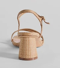 Beachy Perfection Strappy Straw Block Heels