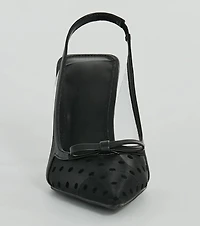 Adorably Posh Polka Dot Mesh Slingback Pumps