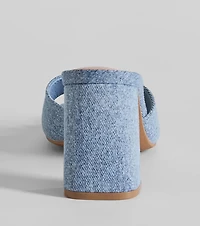 Denim Diva Square Toe Block Heels