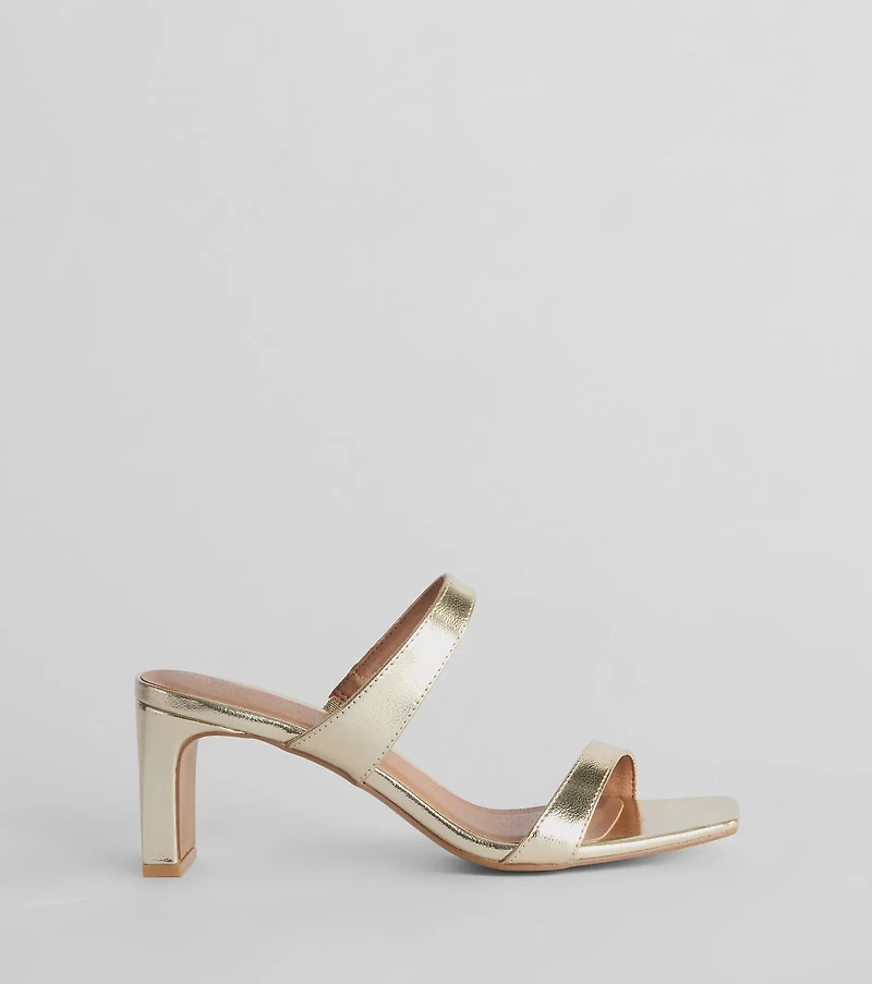 Retro Treasure Strappy Metallic Block Heels