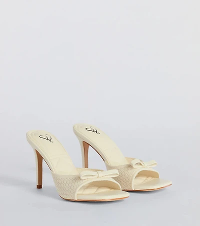 Adorable Finesse Knit Bow Stiletto Heels