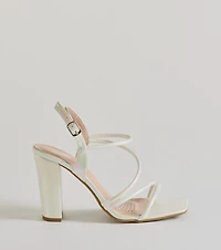 Stylish Sophistication Strappy Iridescent Block Heels