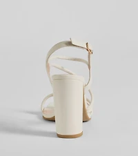 Strut Your Stuff Strappy Faux Leather Block Heels