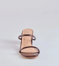 City Strolls Strappy Faux Leather Block Heels