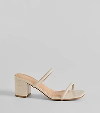 City Strolls Strappy Faux Leather Block Heels
