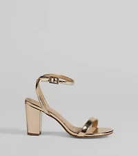 Pretty Metallic Basic Block Heels
