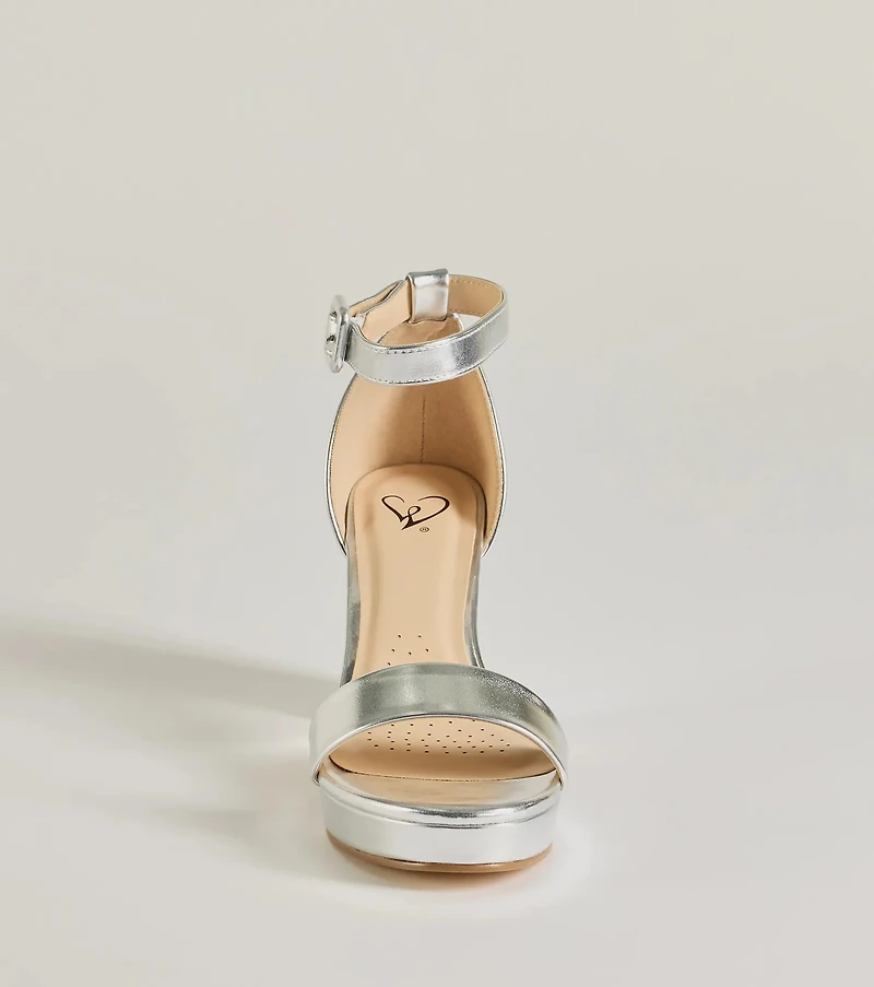 Shimmer and Shine Metallic Platform Block Heels