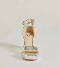 Shimmer and Shine Metallic Platform Block Heels