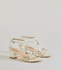 Feeling Fly Butterfly Patent Block Heels