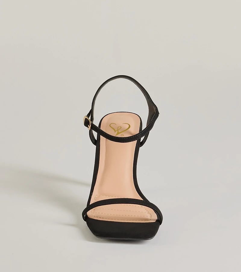 Style Pop Square Toe Nubuck Stiletto Heels