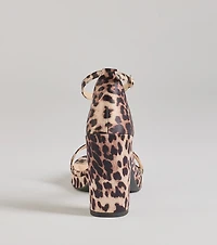 Untamed Glam Leopard Print Block Heels