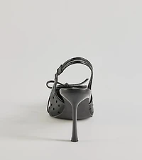 Adorably Chic Polka Dot Slingback Stiletto Heels