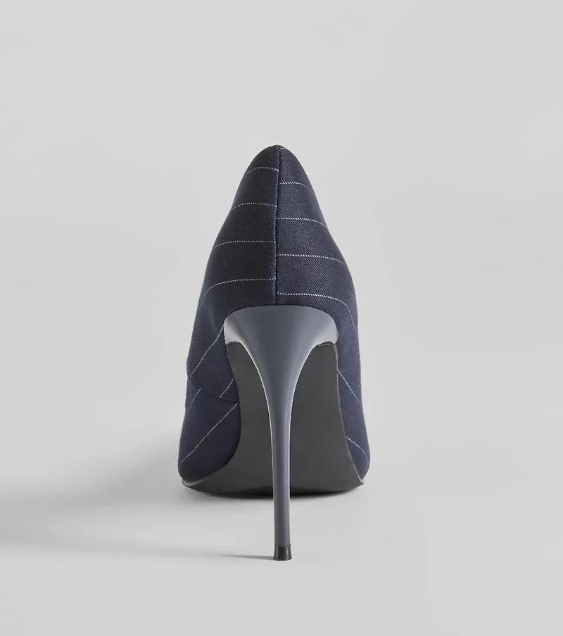 Pursuit Of Chic Pinstriped Stiletto Pumps