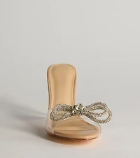 Clearly Glam Rhinestone Bow Stiletto Heels