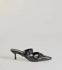 Chic Strut Faux Leather Stiletto Heels