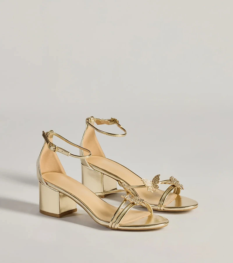 All The Feels Studded Butterfly Block Heels