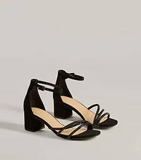 Glam Up Rhinestone Strappy Low Block Heels