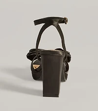 Icon Era Satin Bow Strap Platform Heels