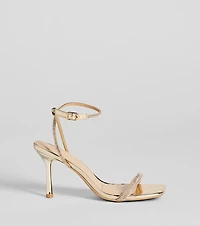 Shimmering Sparkle Rhinestone Chrome Stiletto Heels