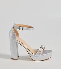 Endless Glow Rhinestone Platform Heels