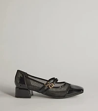 So Iconic Faux Leather Mary Jane Block Heels