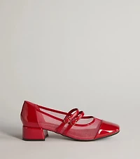 So Iconic Faux Leather Mary Jane Block Heels