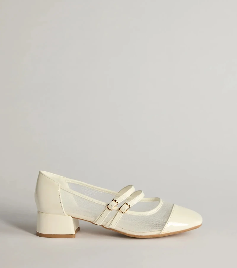 So Iconic Faux Leather Mary Jane Block Heels