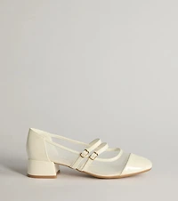So Iconic Faux Leather Mary Jane Block Heels