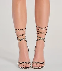 Endless Glam Laced-Up Rhinestone Stiletto Heels