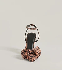 Sassy Strut Leopard Print Bow Stiletto Heels