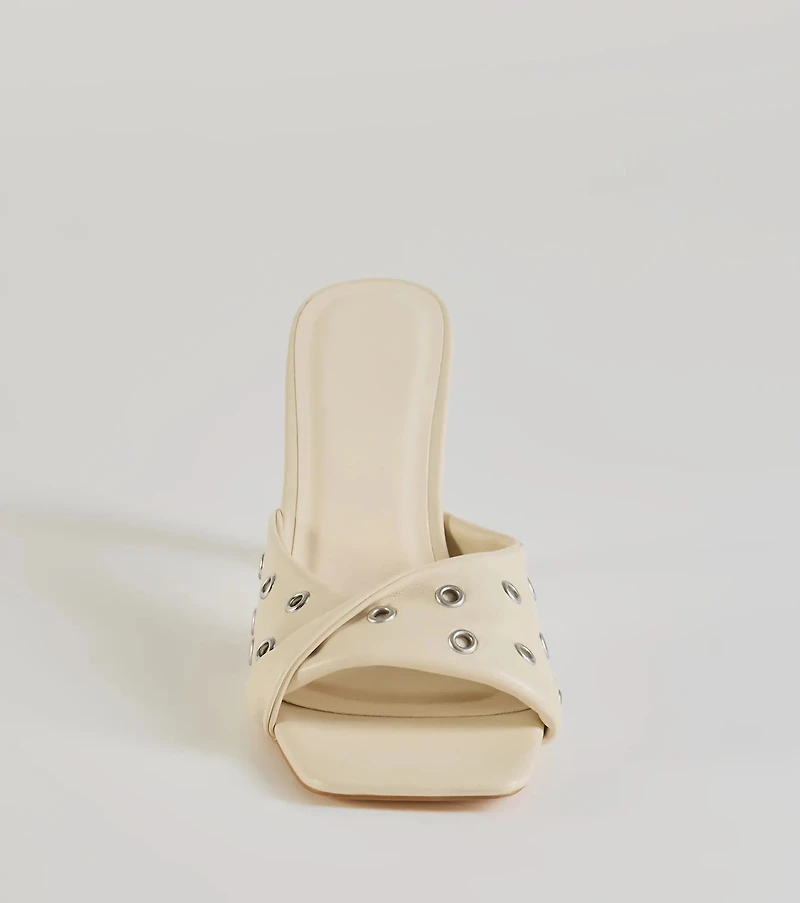 Trendy Twist Strap Stiletto Mules
