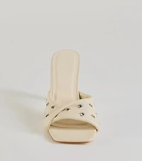 Trendy Twist Strap Stiletto Mules