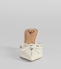 Sweetest Gift Closed Toe Bow Stiletto Pumps