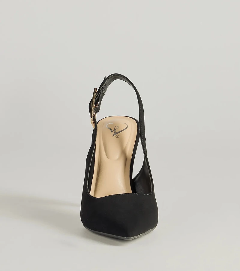 Classically Chic Buckle Slingback Pumps