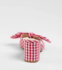Cutesy Babe Gingham Bow Strap Mules