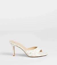 Flourishing Rose Floral Stiletto Mules