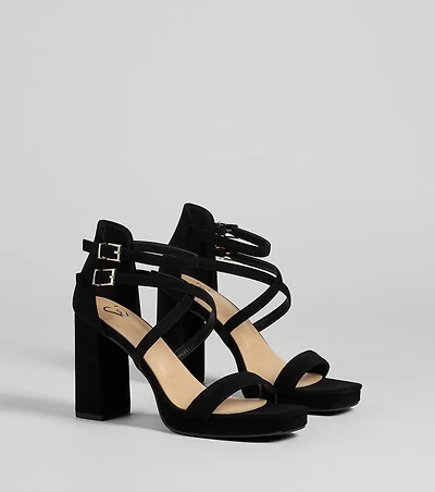 Slay Every Step Strappy Platform Heels