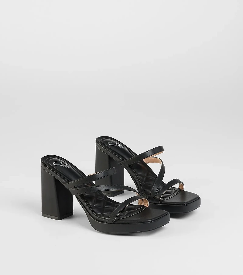 Party Ready Strappy Platform Block Heels