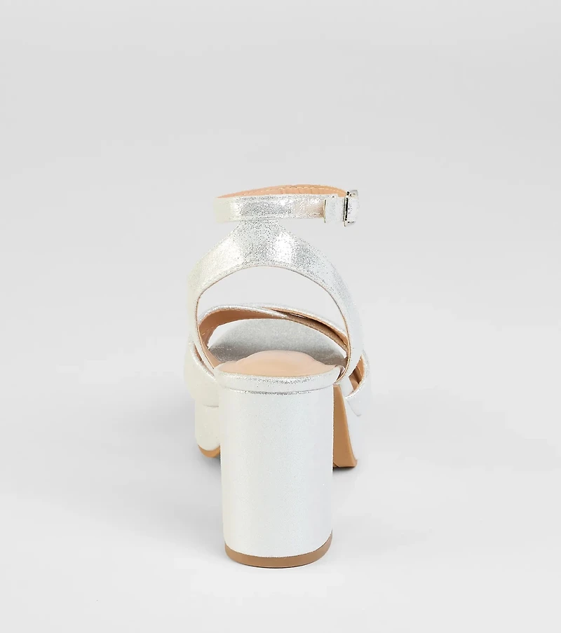 Special Surprise Criss Cross Platform Block Heels