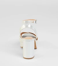 Special Surprise Criss Cross Platform Block Heels