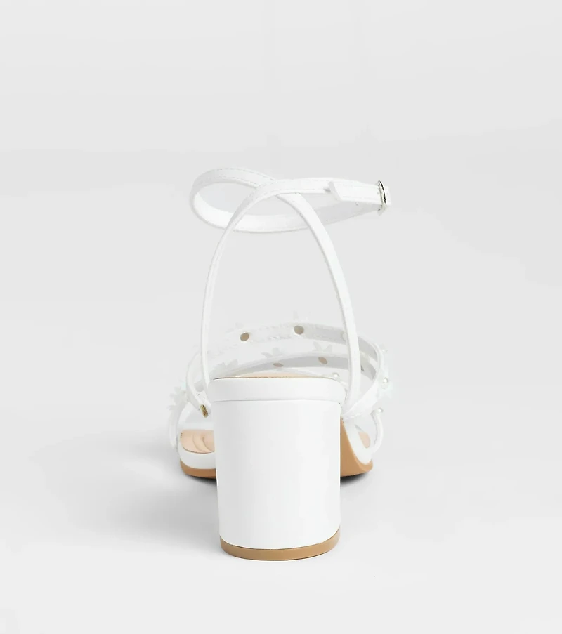 Chic Bloom Flower Strappy Block Heels