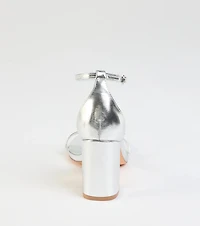 Fly Girl Butterfly Metallic Block Heels