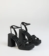 Darling Sunshine Eyelet Platform Block Heels