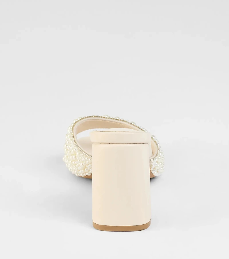 Classy And Cute Faux Pearl Block Heels