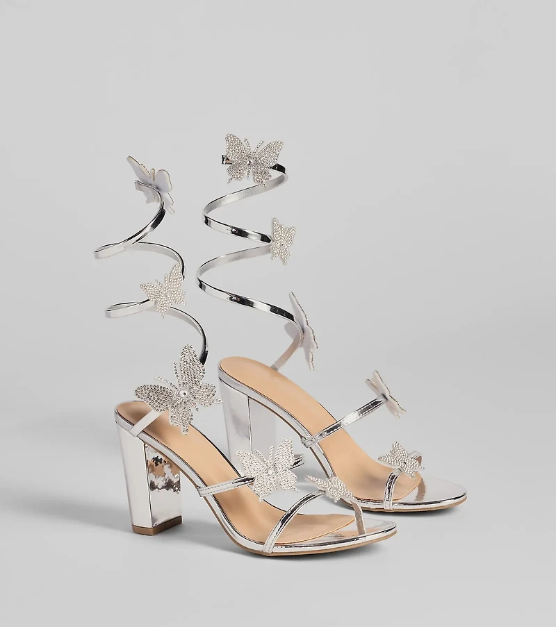 Flutter And Shine Spiral Block Heels
