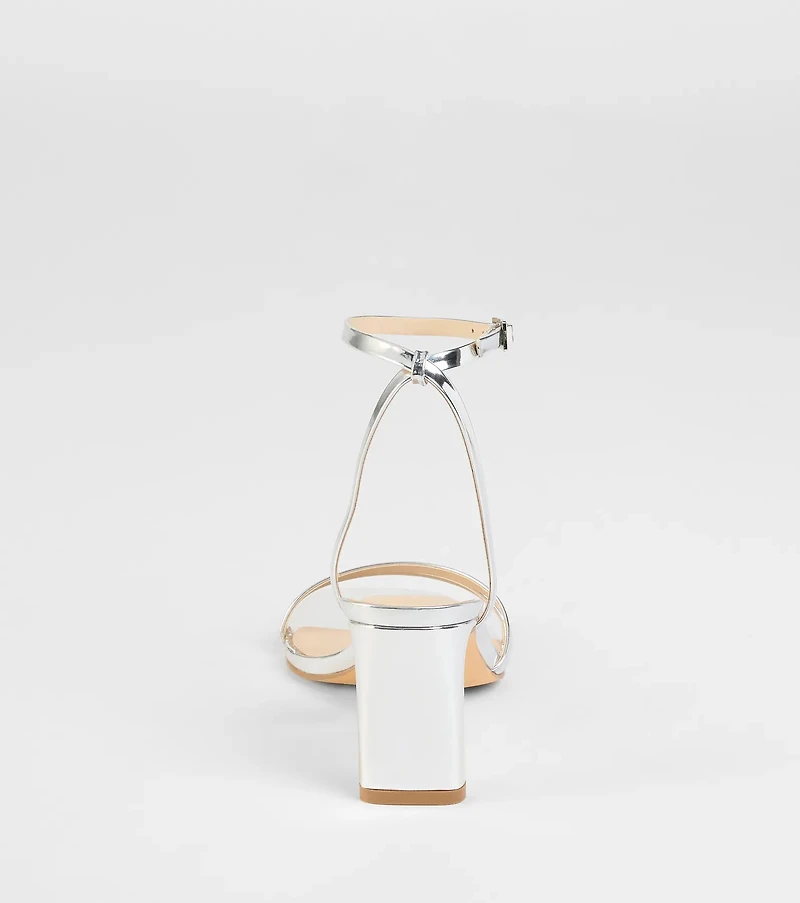 So Obsessed Metallic Strappy Block Heels