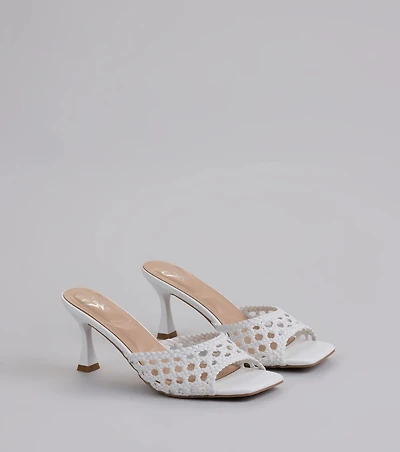 All Kinds Of Sweet Woven Stiletto Mules