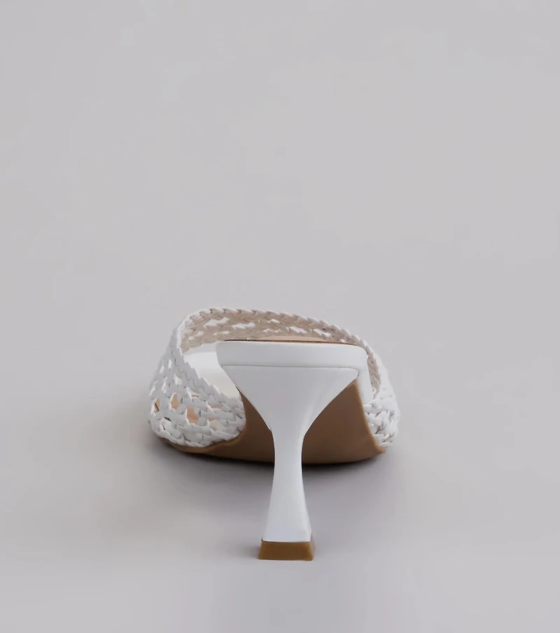 All Kinds Of Sweet Woven Stiletto Mules