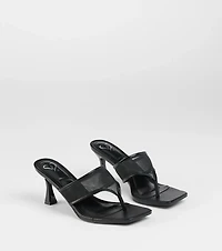 Sheer Twist Mesh Thong Stiletto Mules